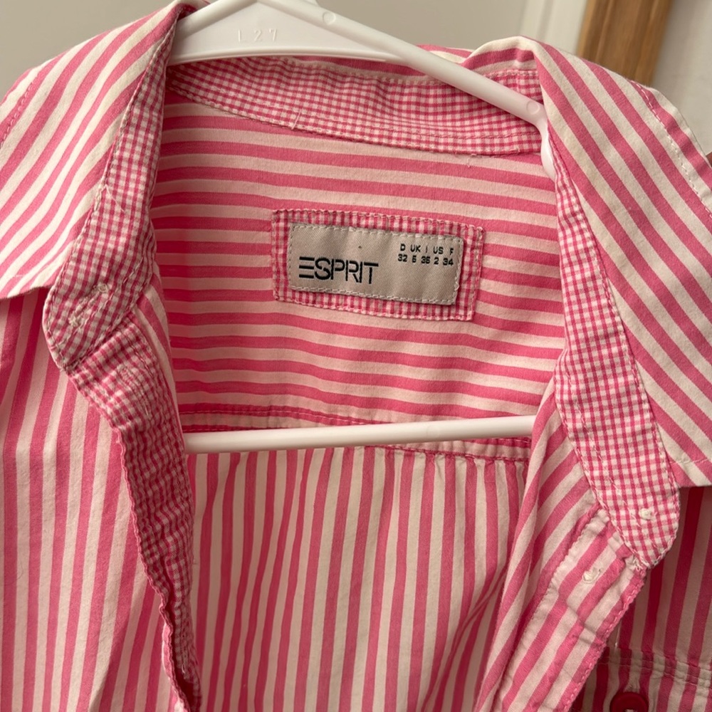Espirit shirt pink white size2